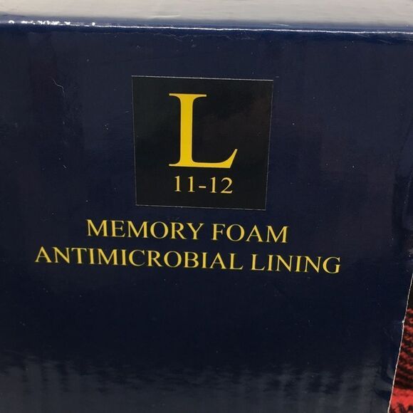 Polo Ralph Lauren Big Pony Red and Black Buffalo Plaid faux Sherpa Slippers L - Picture 3 of 16